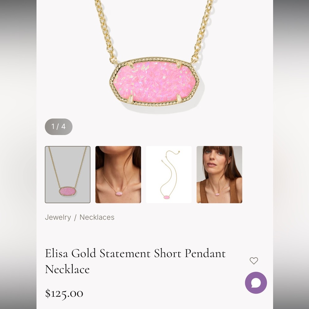 Kendra Scott Elisa Gold Statement Short Pendant Necklace - Pink